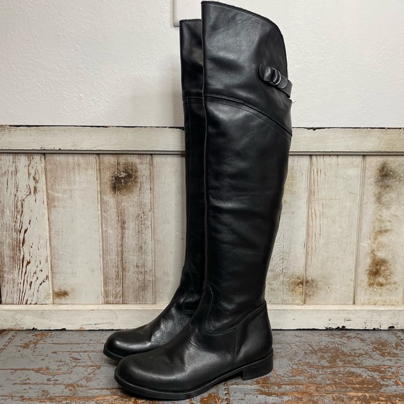 Rose Noire Italia Over The Knee Leather Boots - Picture 1 of 16